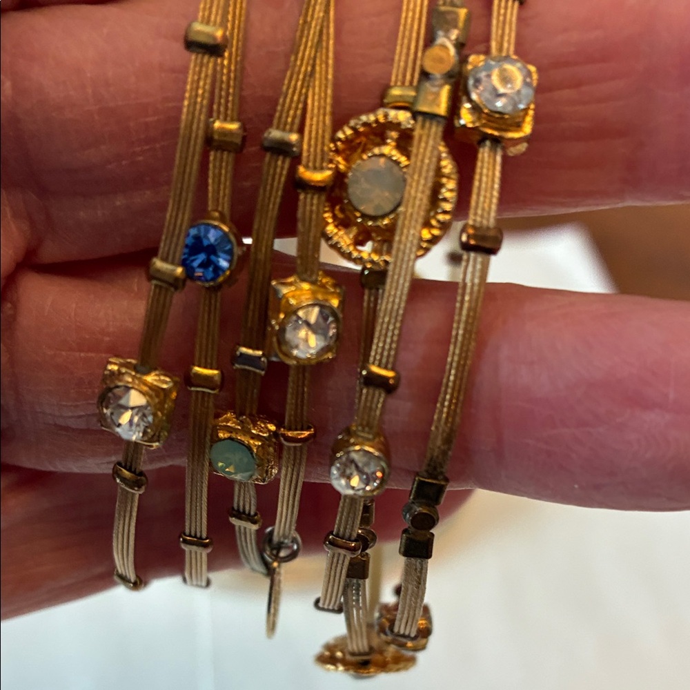 Gold and Blue Crystal Women's Bracelet